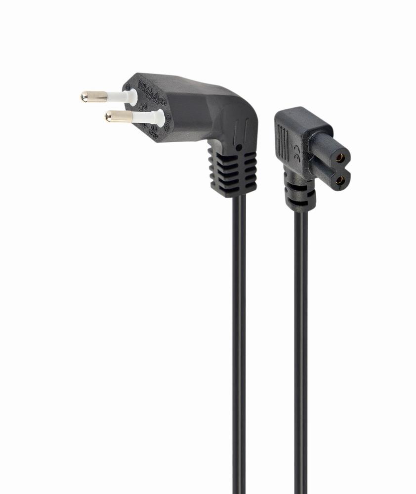 gembird Netzkabel (C7), Winkelstecker, 1 m