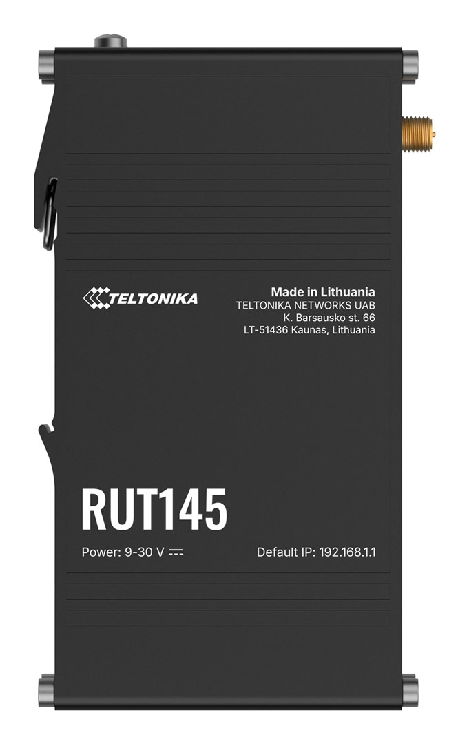 Teltonika RUT145 router bezprzewodowy Fast Ethernet Jedna częstotliwości (2,4 GHz) Czarny