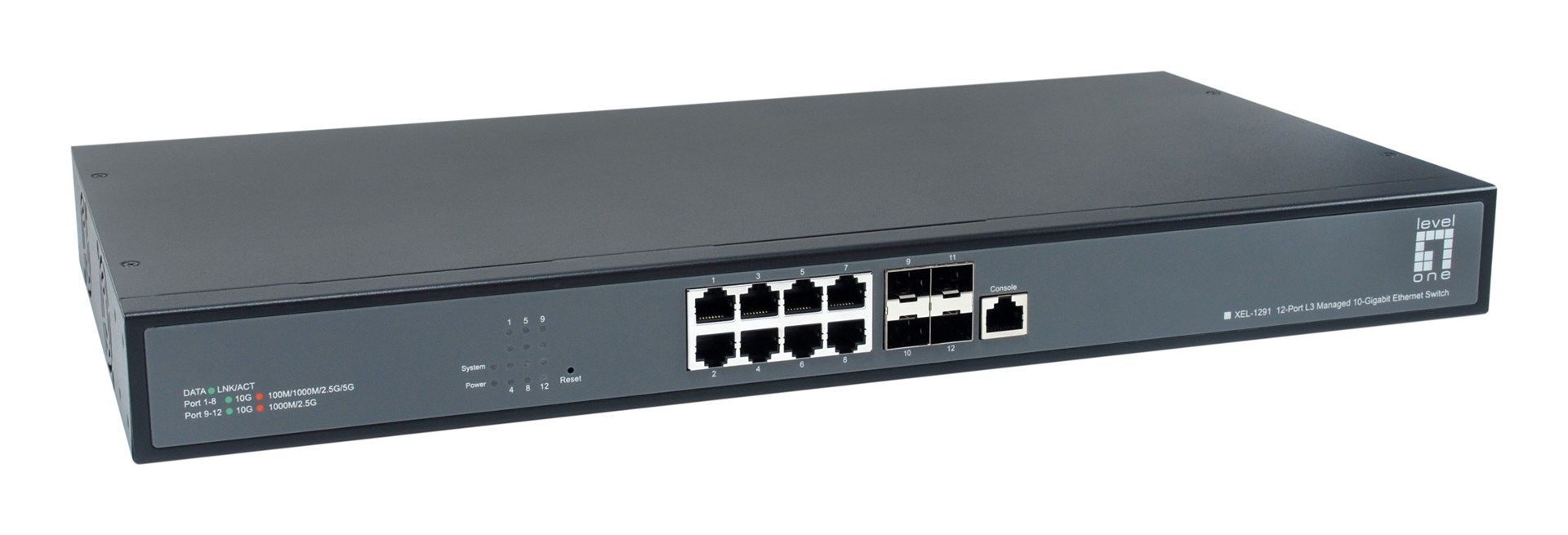 LevelOne XEL-1291 Zarządzany L3 10G Ethernet (100/1000/10000) 1U Czarny