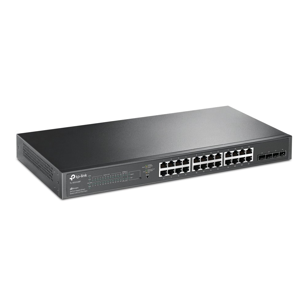 TP-Link JetStream TL-SG2428P przełącznik sieciowy Zarządzany L2/L2+ Gigabit Ethernet (10/100/1000) Obsługa PoE 1U Czarny