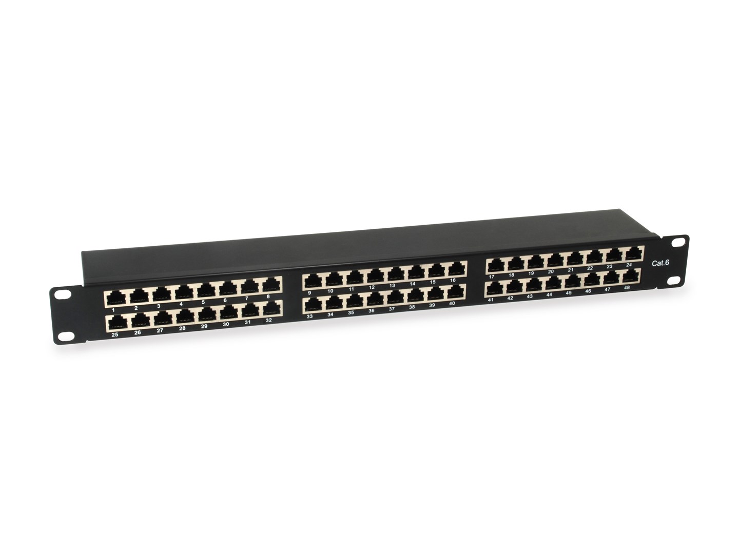 Wyposaż 19-calowy panel krosowy 48xRJ45 Cat6 FTP 1U 250MHz RAL9005